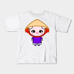 Cute Little Piggy in Ao dai Hue Kids T-Shirt